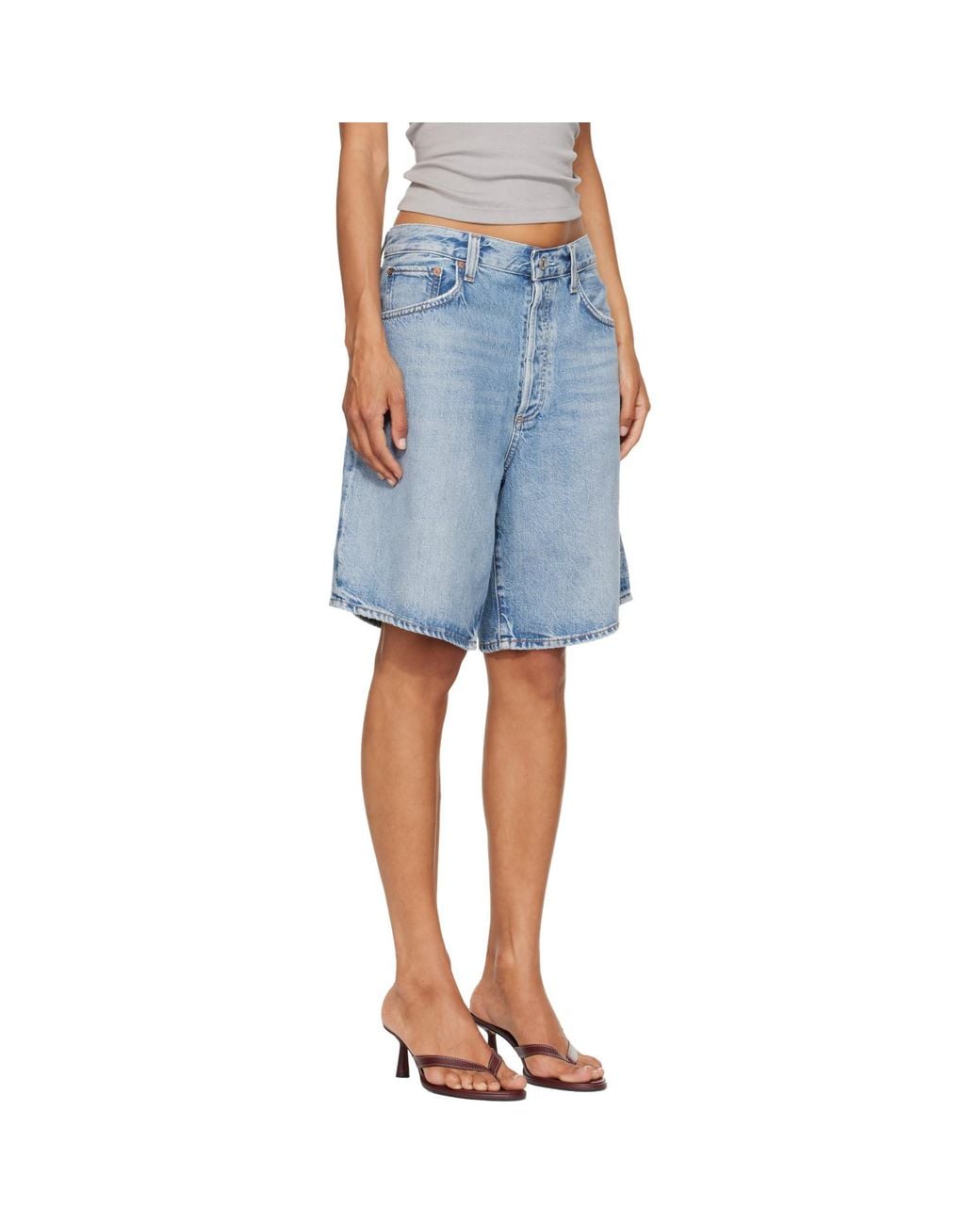 Agolde Blue Indra Denim Shorts
