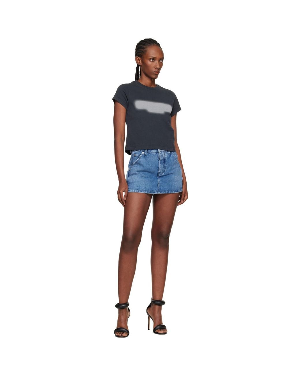 Alexander Wang Blue Denim Carpenter Mini Skort