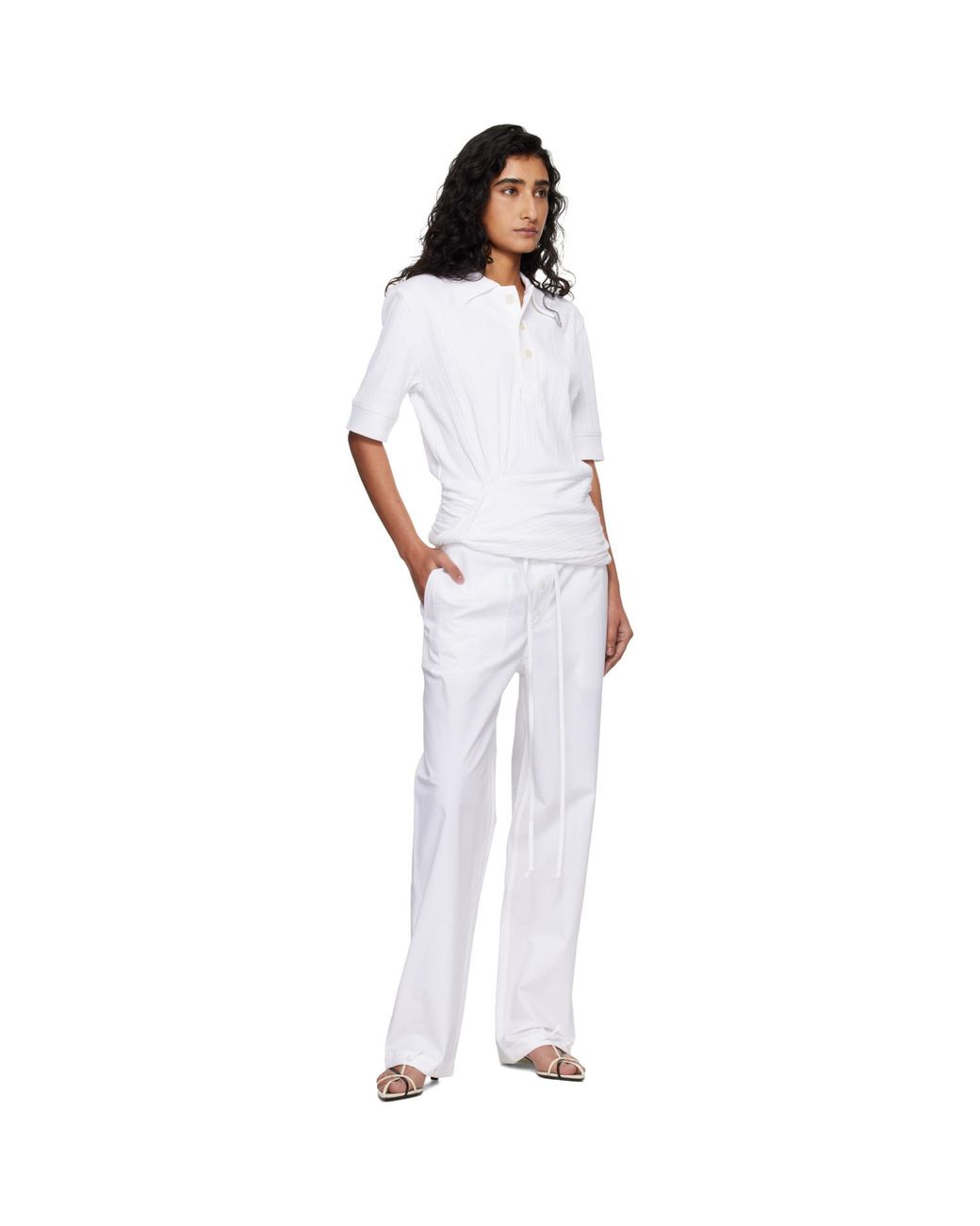 Victoria Beckham White Cargo Trousers