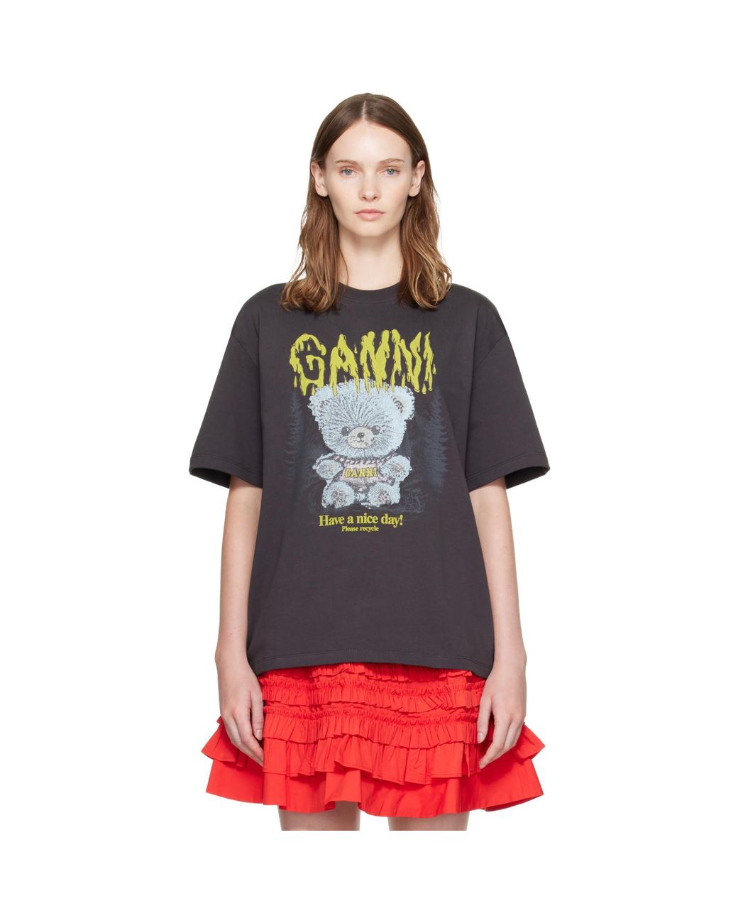 Ganni Multicolor Forest Teddy T-Shirt