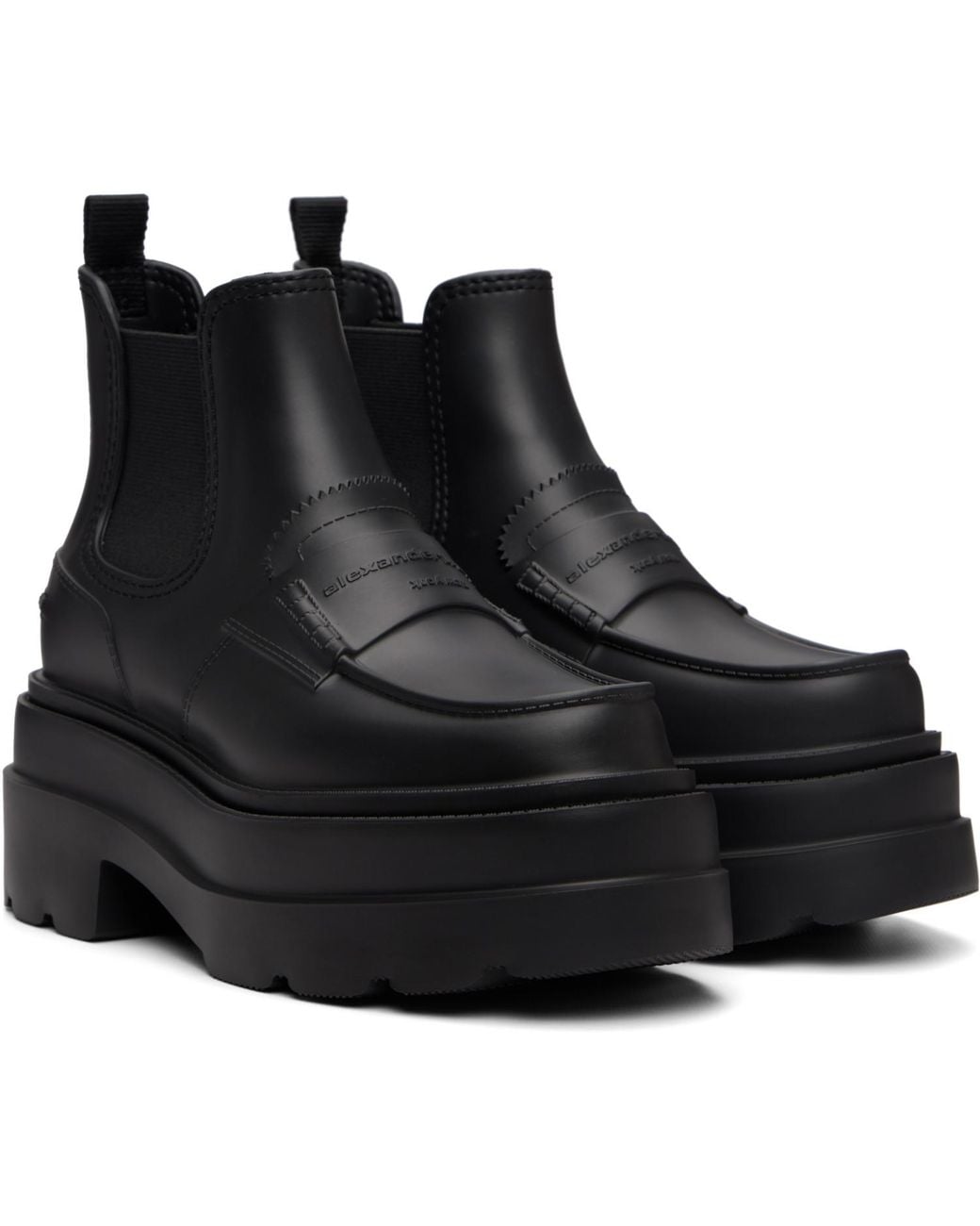 Alexander Wang Black Carter Platform Rain Boots