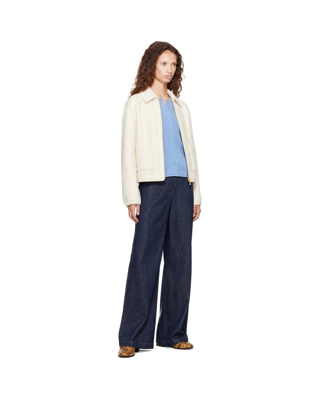 Mackage White Off- Solana Double-Face Wool Balloon Sleeved Short Jacket