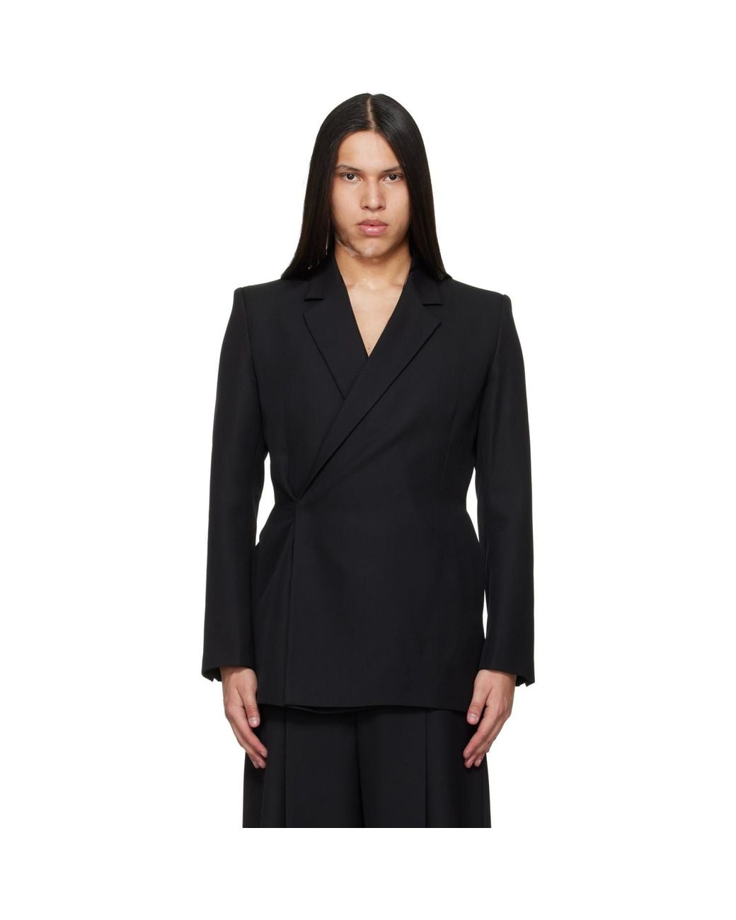 Egonlab Black Egonic Double Breasted Blazer for men