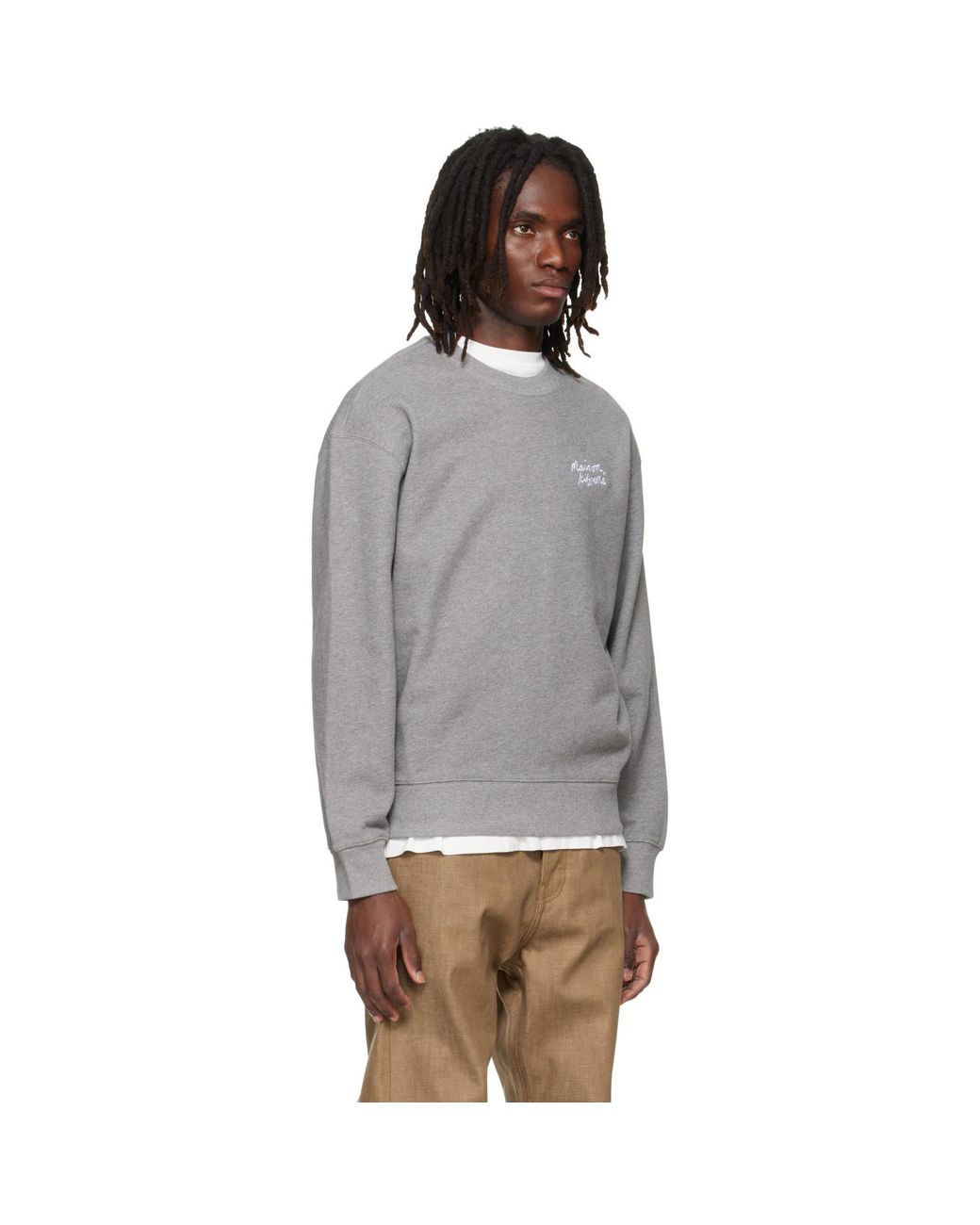 Maison Kitsuné Gray Handwriting Comfort Sweatshirt for men