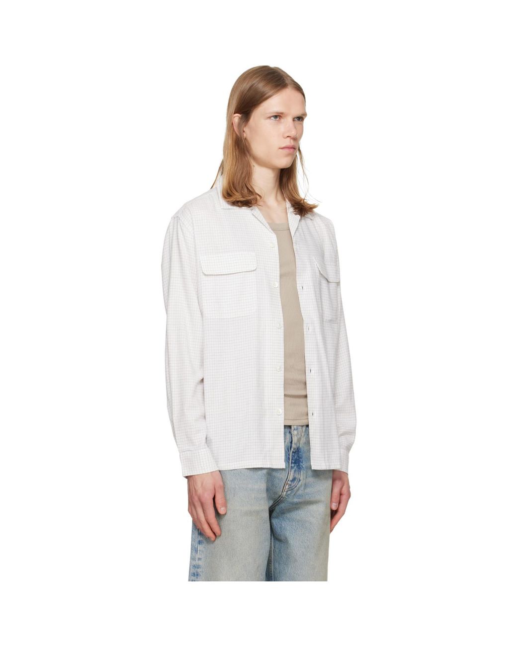 sunflower White Pocket Shirt for men