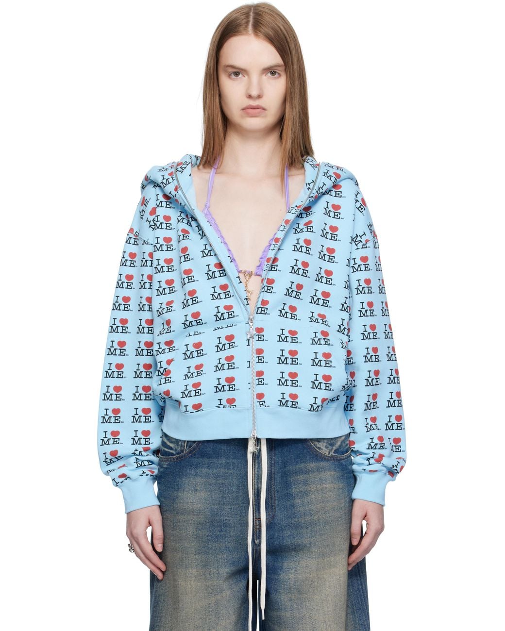 Ashley Williams Butterfly Hoodie in Blue | Lyst Canada