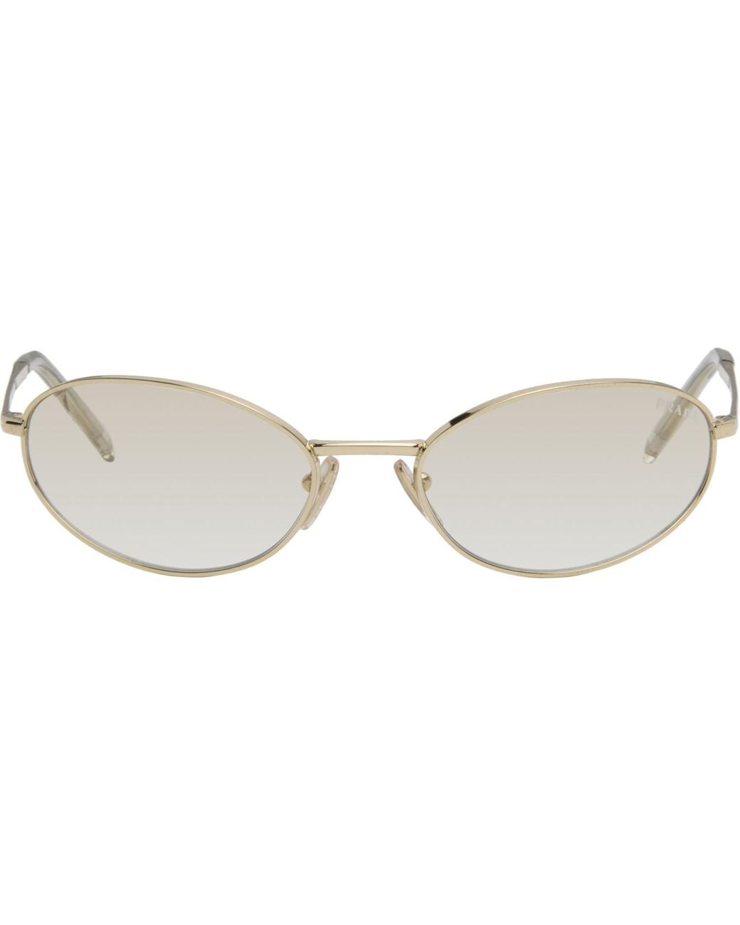Prada Black Metal Oval Sunglasses