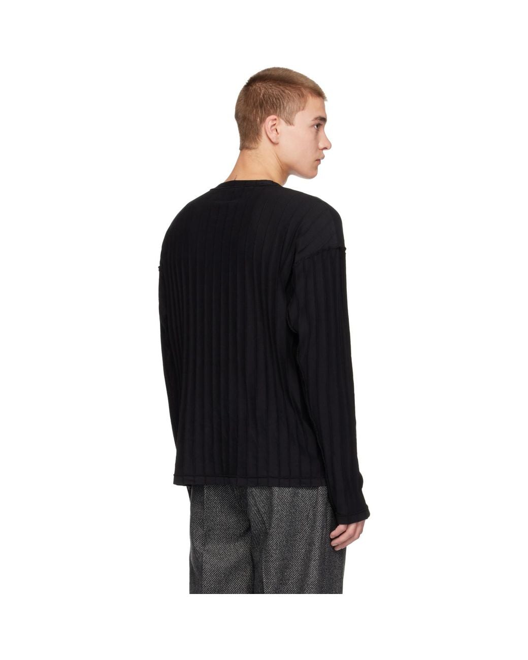 mfpen Black Round Neck Sweater for men