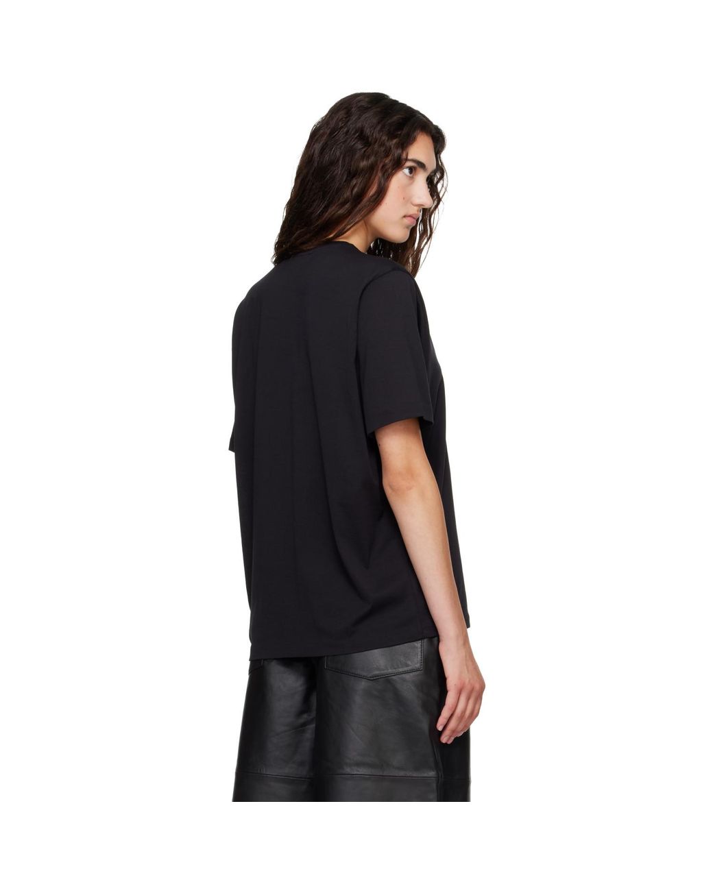 Frankie Shop Black Harper Soft Organic T-Shirt