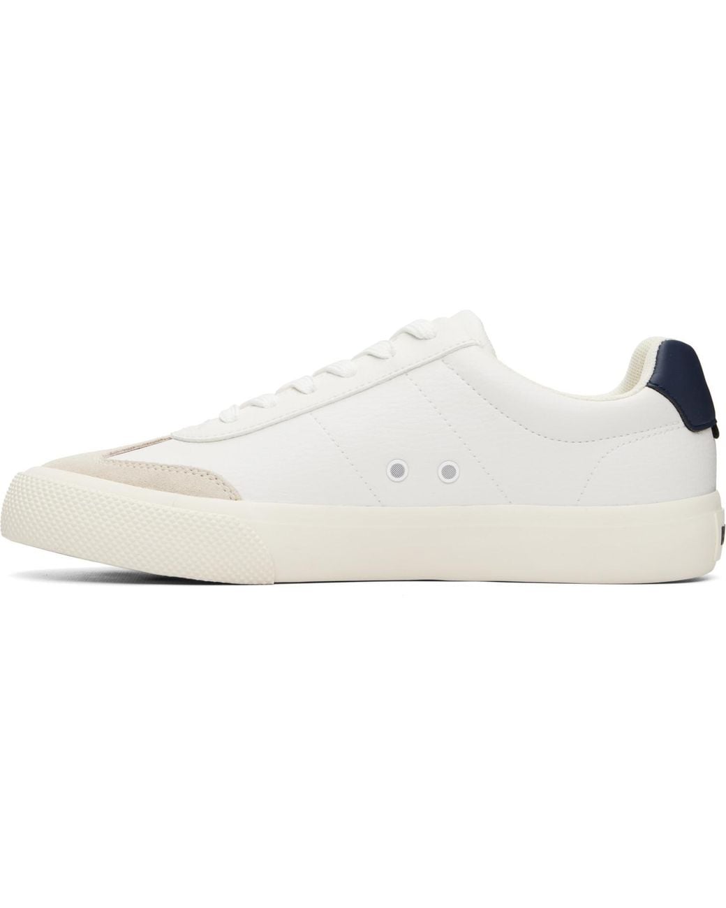 Boss Black Grained Faux-Leather Sneakers for men