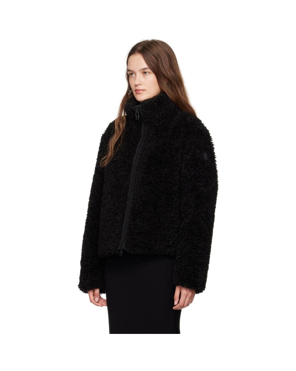 Moncler Black Bridoire Faux-Shearling Down Jacket