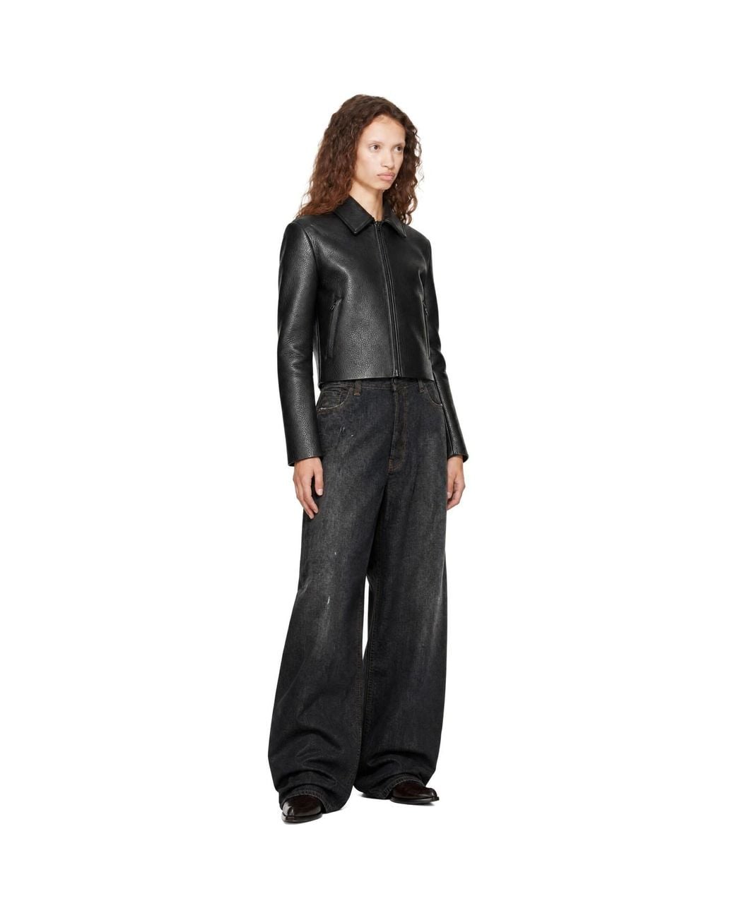 Acne Black Zip Leather Jacket