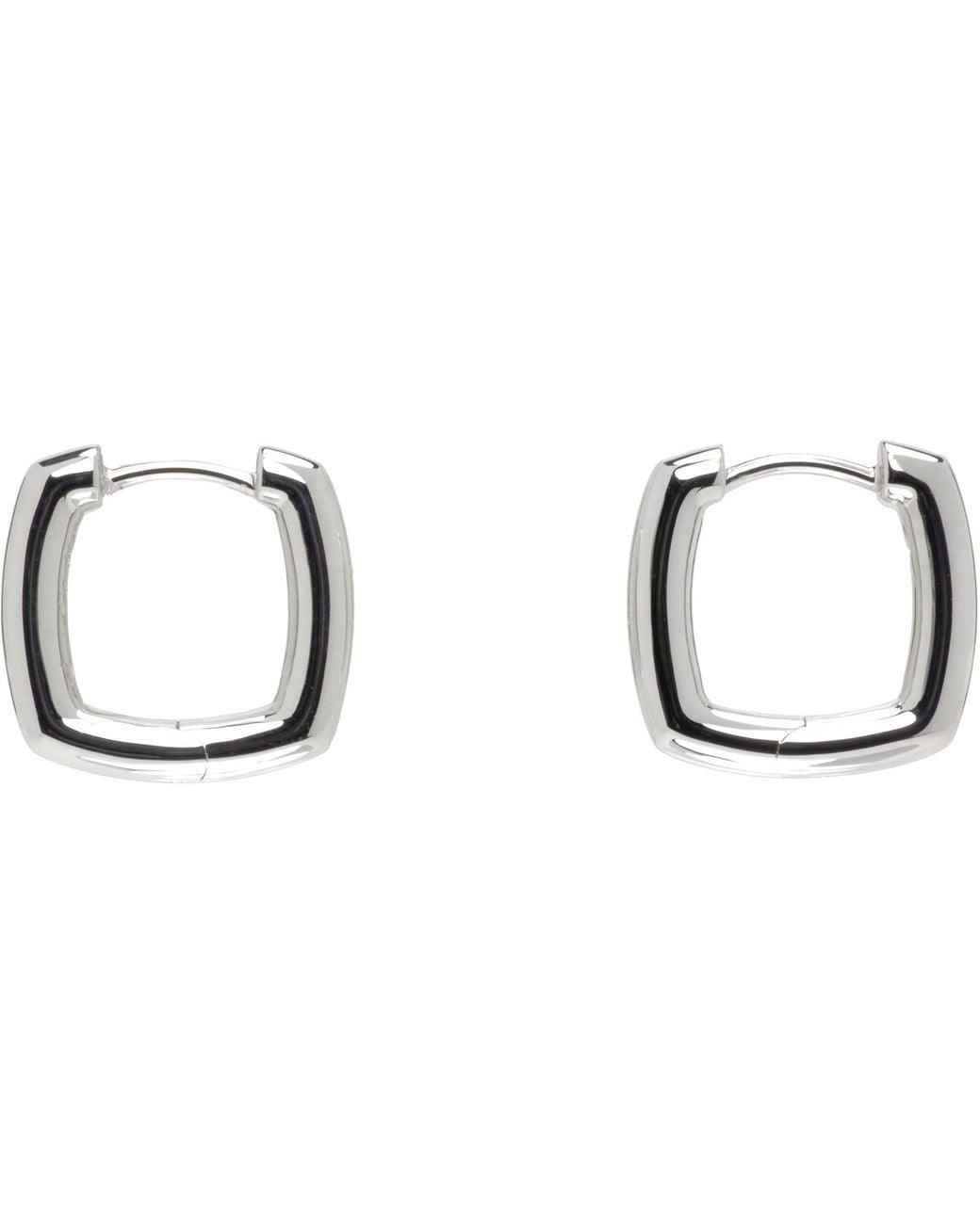 Tom Wood Metallic Frame Hoops Small Earrings for men
