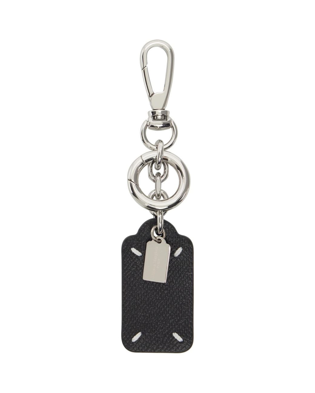 Maison Margiela Metallic Double Tag Keychain for men