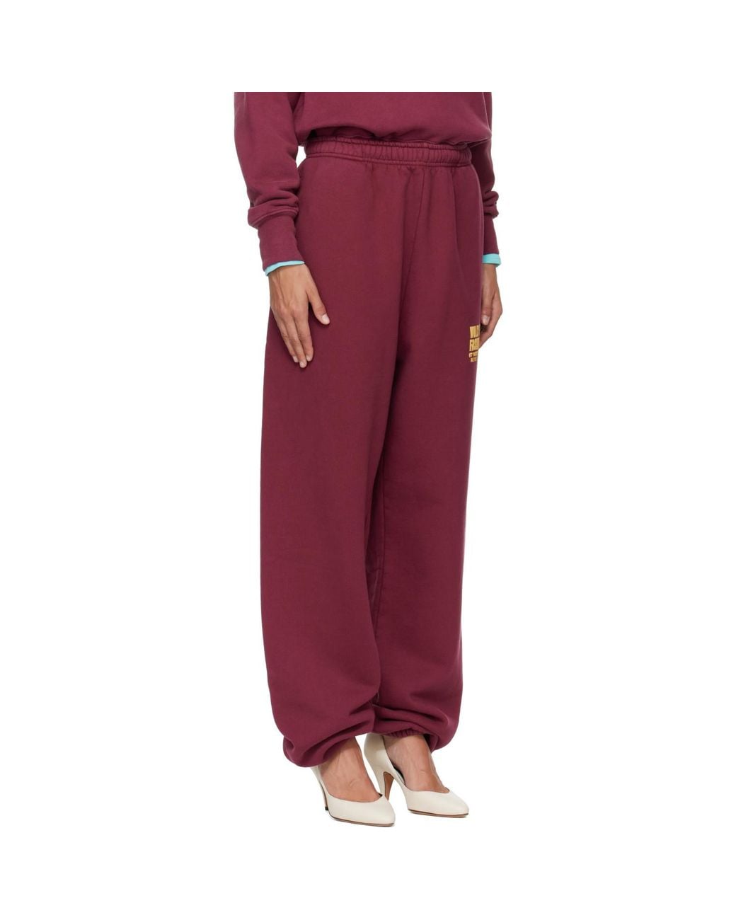 Willy Chavarria Red Burgundy 'Chavarria Fashion Services' Buffalo Sweatpants