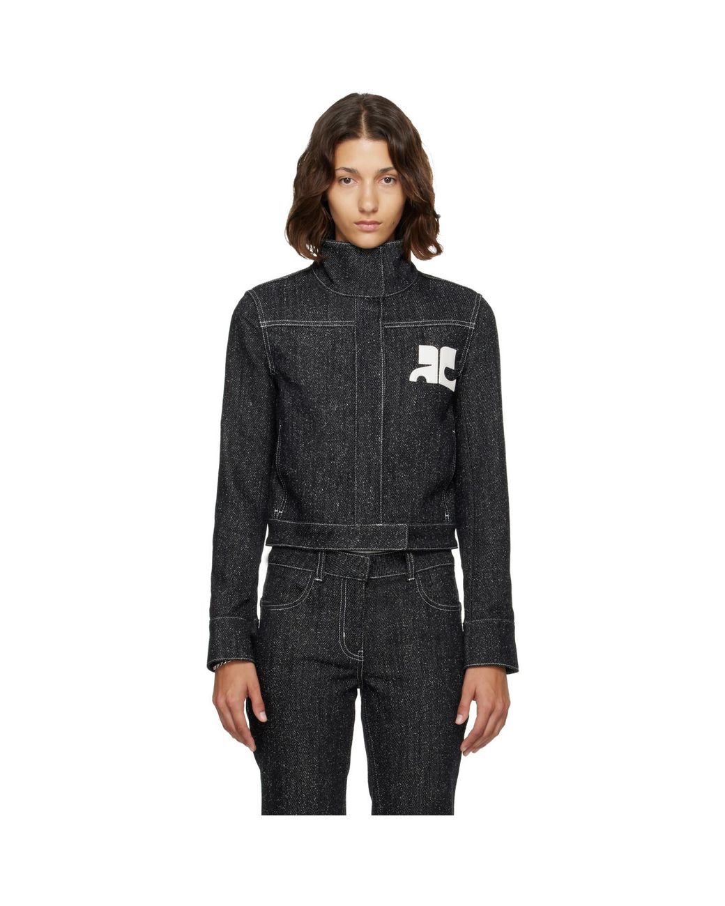Courreges Black Denim Tweed Jacket