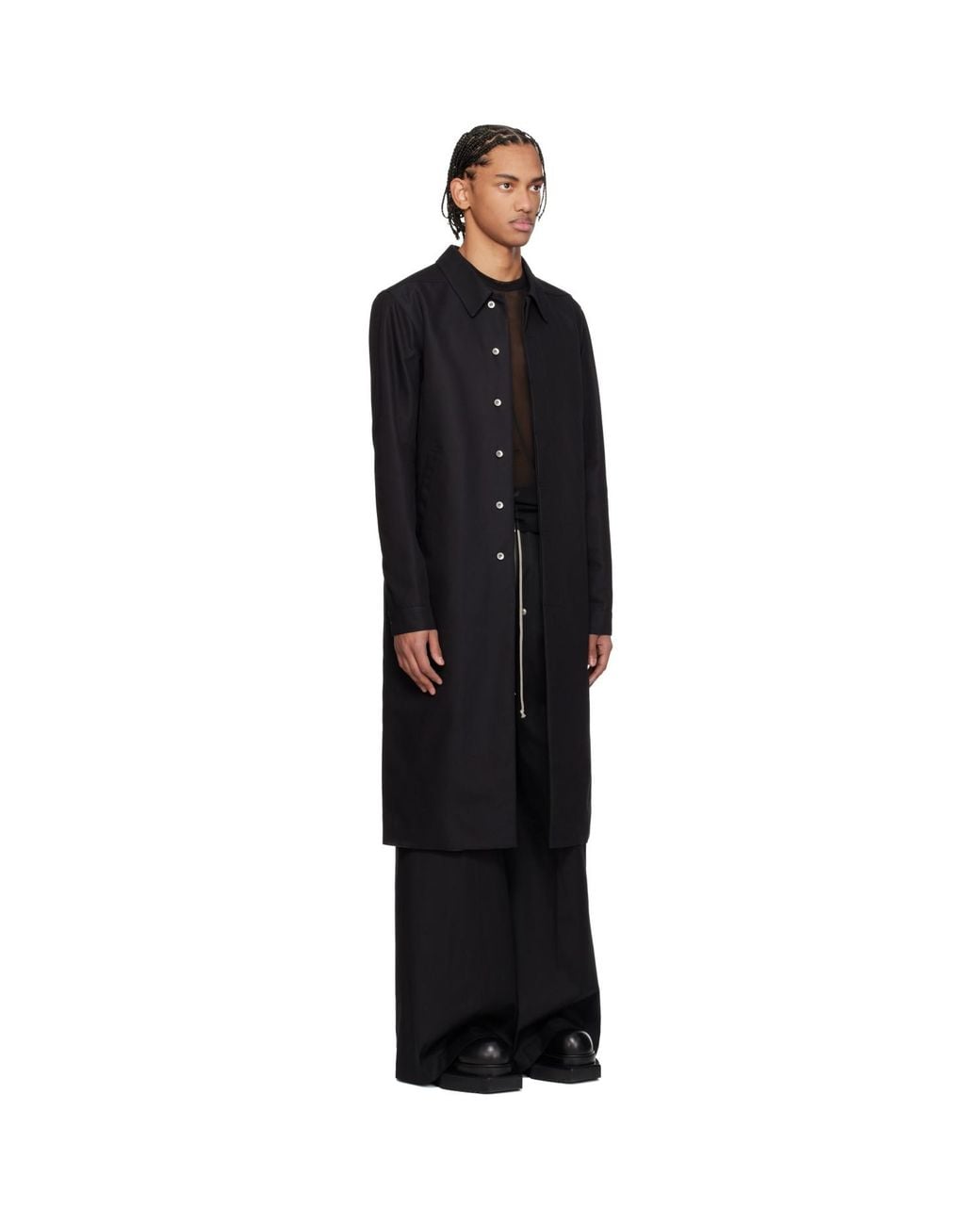 Rick Owens Black Temple Brad Coat for men