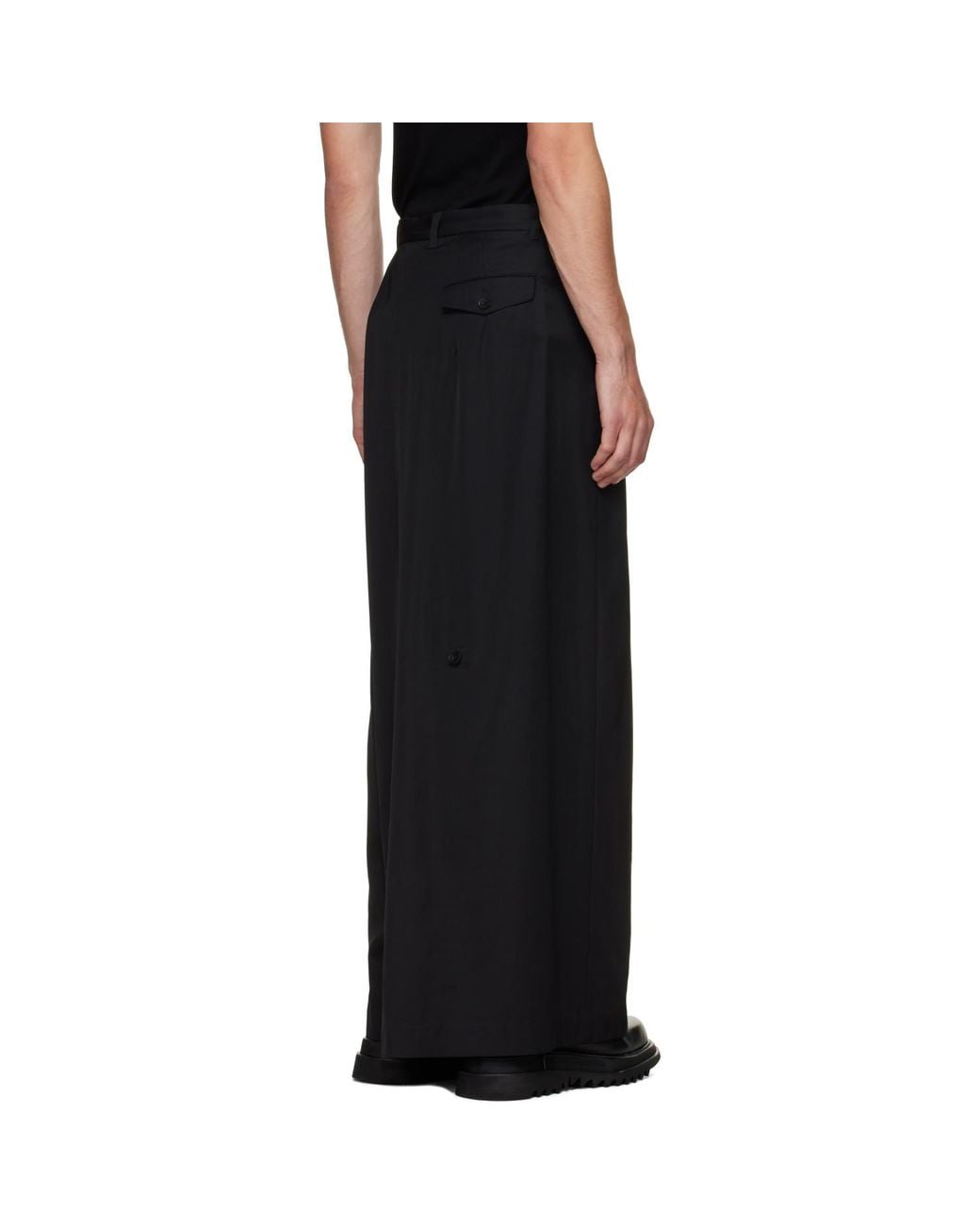 Julius Black Over Wrapping Trousers for men