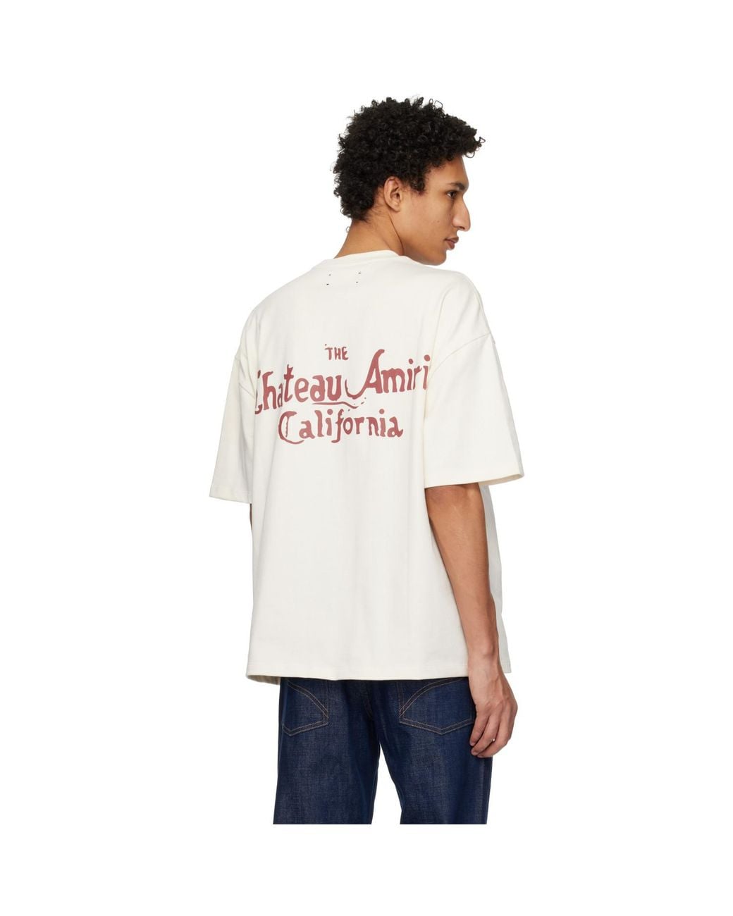 Amiri White Ma Chateau Oversized Cotton Tee for men