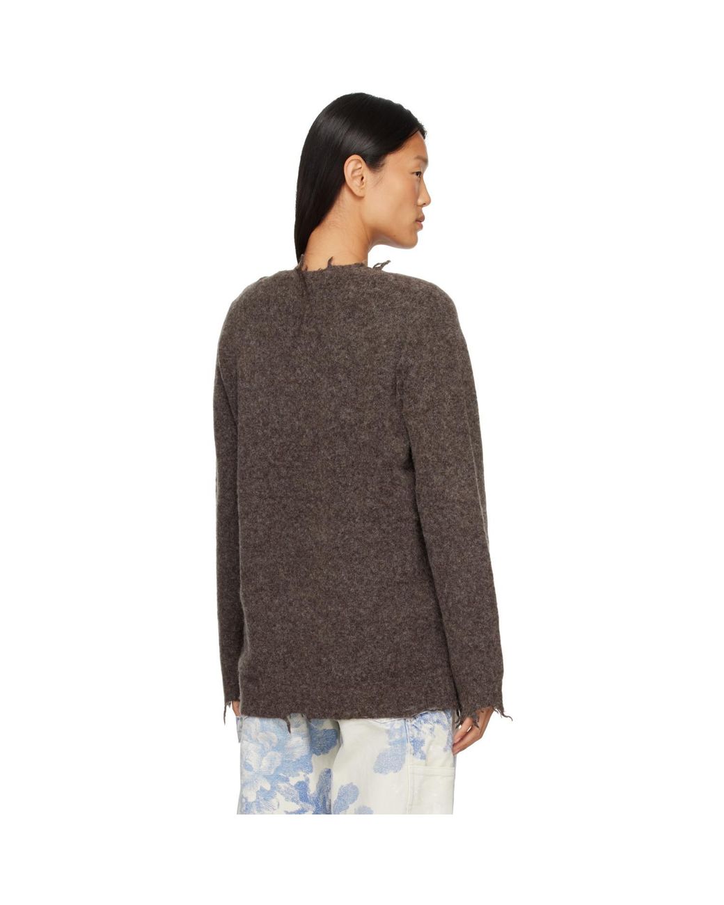 R13 Brown Relaxed Henley