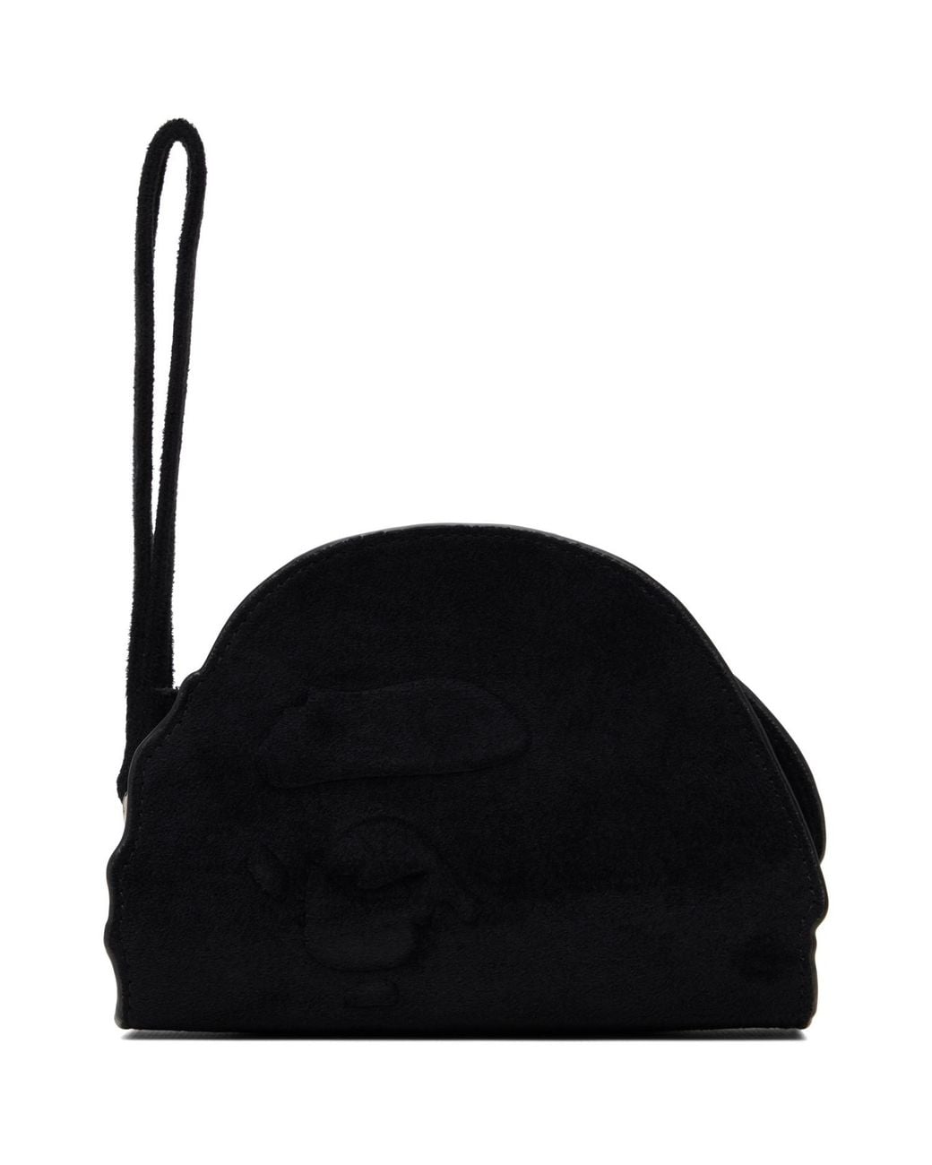 A Bathing Ape Black Ape Head Suede Pouch for men