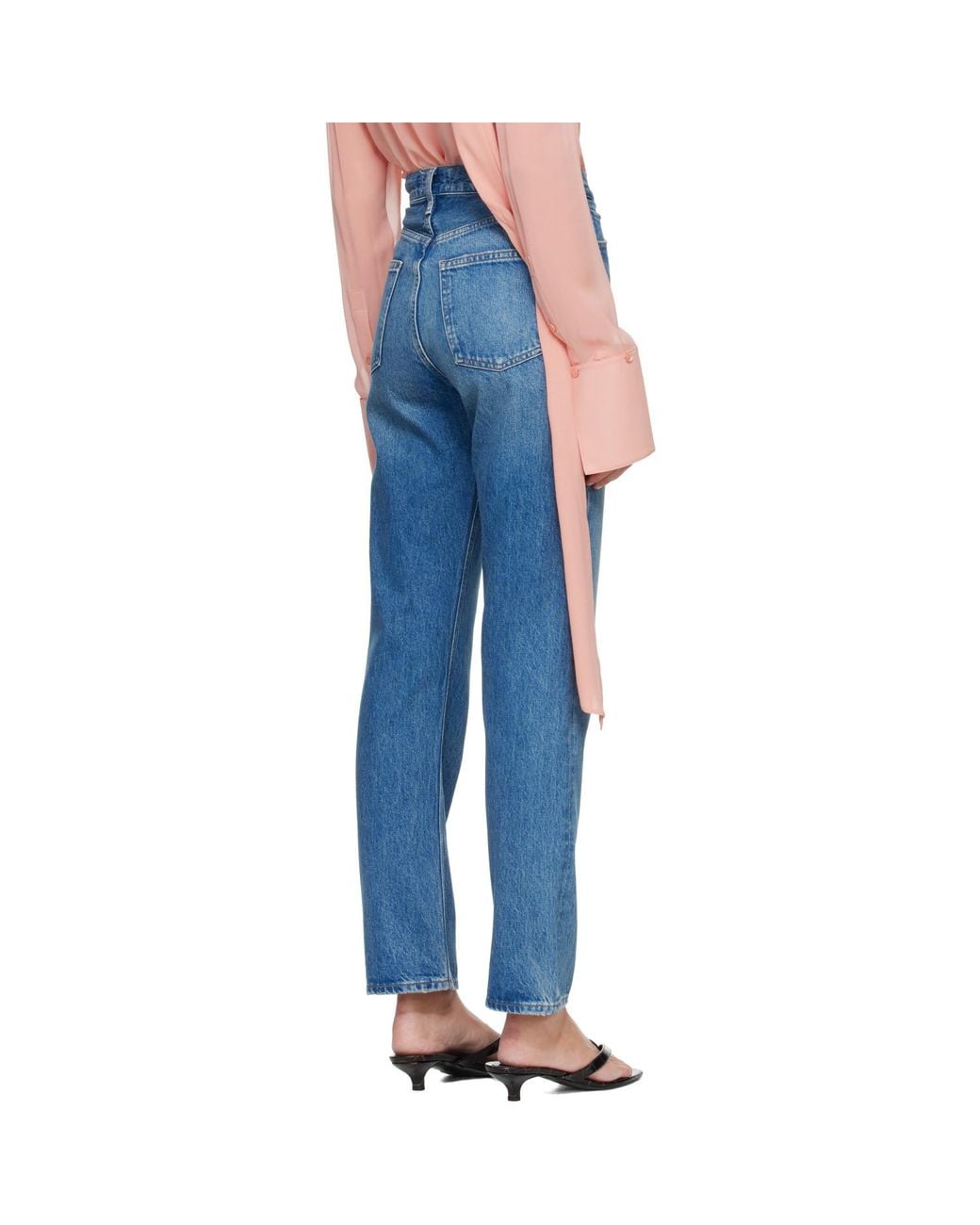Agolde Blue 90's Pinch Waist High Rise Straight Jeans