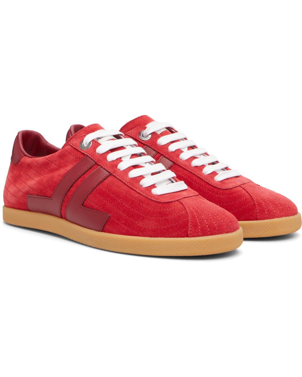 Lanvin Red Glen Full Leather Sneakers for men