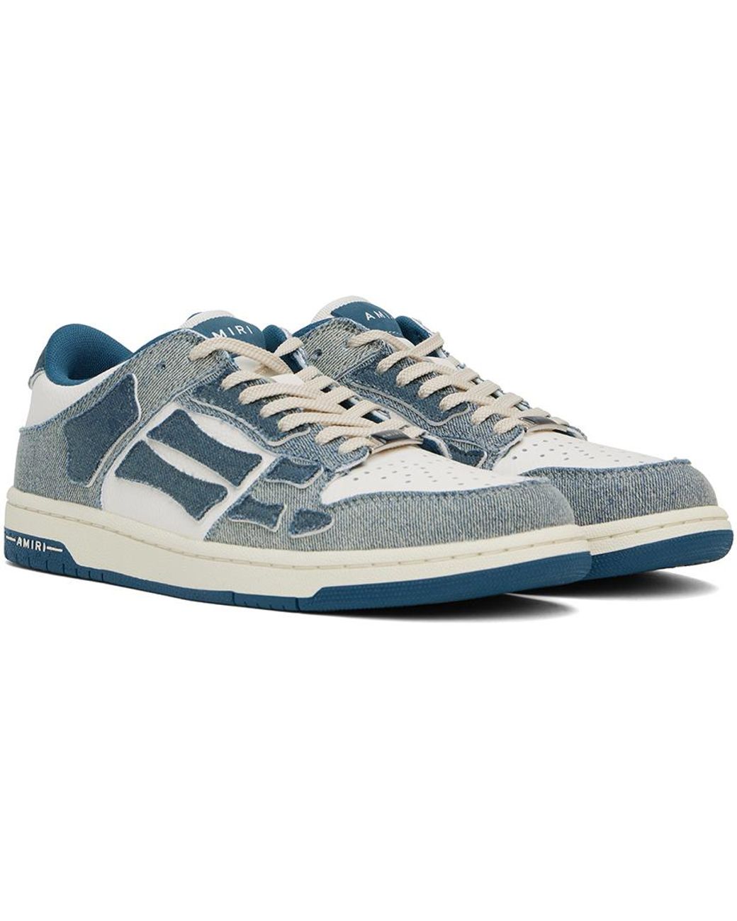 Amiri Vintage Denim Skel Top Low Sneakers in Black for Men