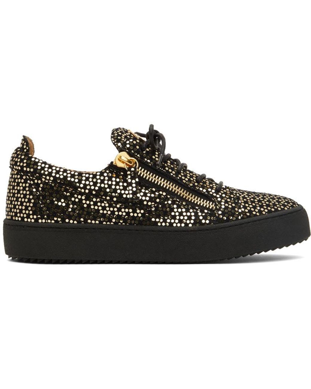 Giuseppe Zanotti Black & Gold Frankie Sneakers for Men | Lyst