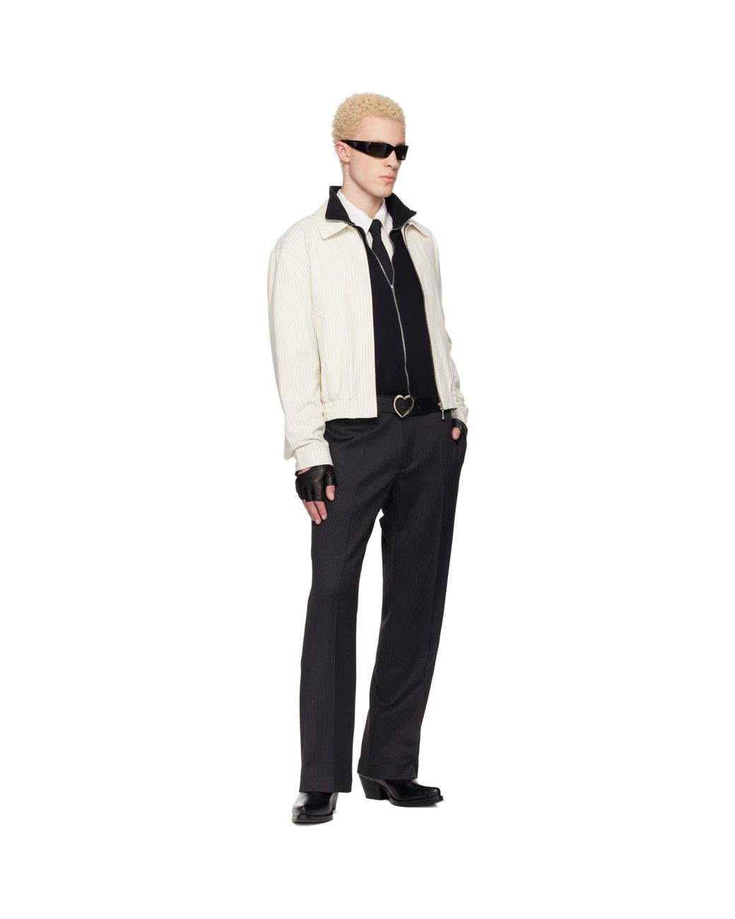 Ernest W. Baker Black Loose Fit Flare Trousers for men