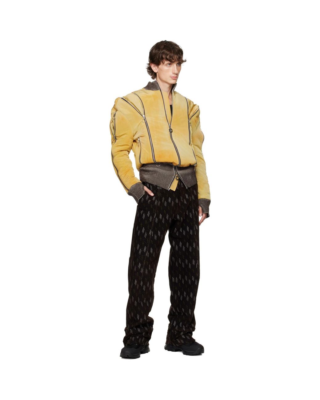 Charlie Constantinou Black Adjustable Fit Bomber Jacket for men