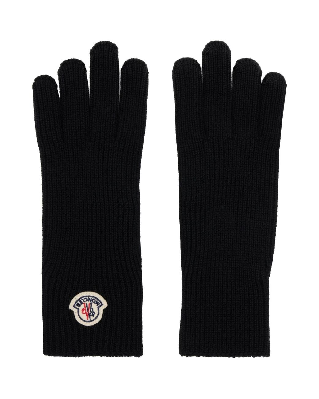 Moncler Black Wool Gloves for men