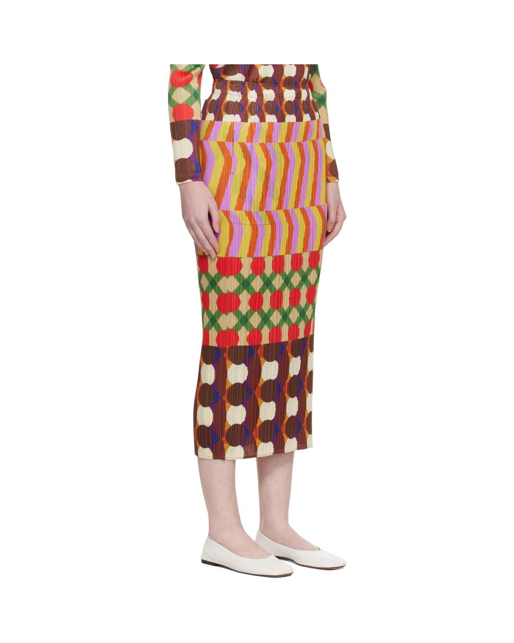 Pleats Please Issey Miyake Harmony Maxi Skirt in Red | Lyst