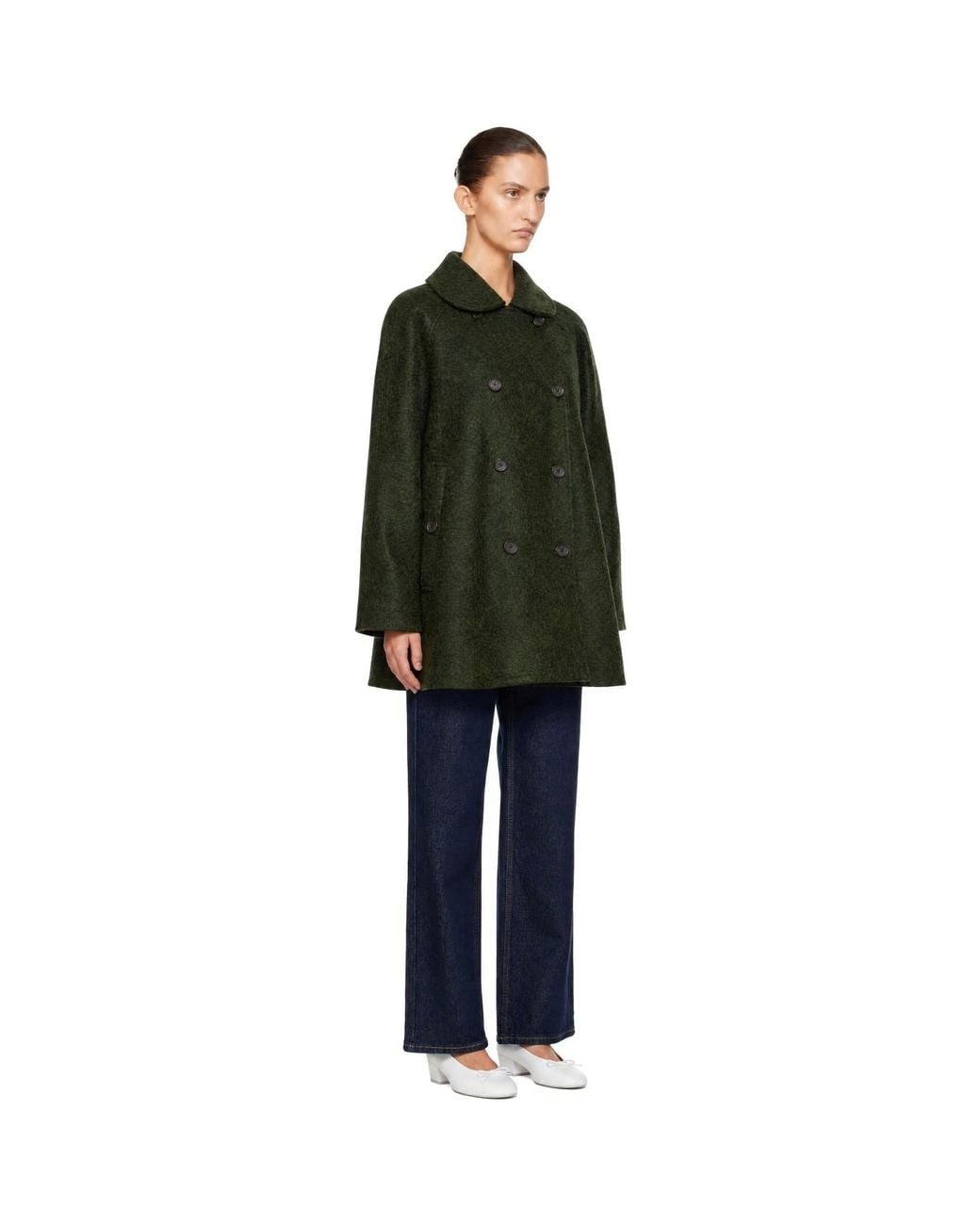 Sandy Liang Green Huxley Trench Coat