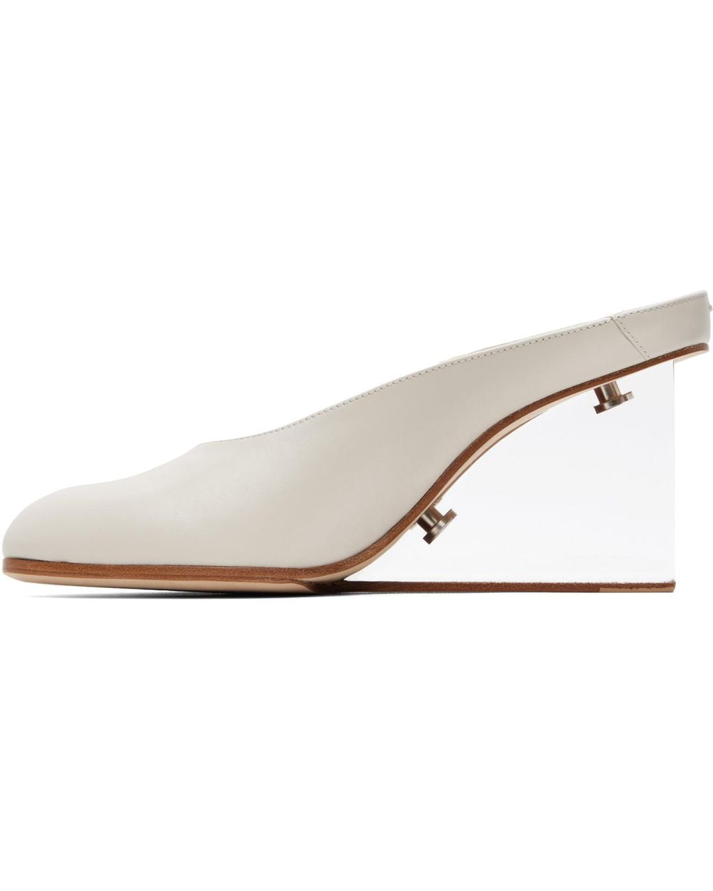Maison Margiela White Off- Plexi Pump Mules