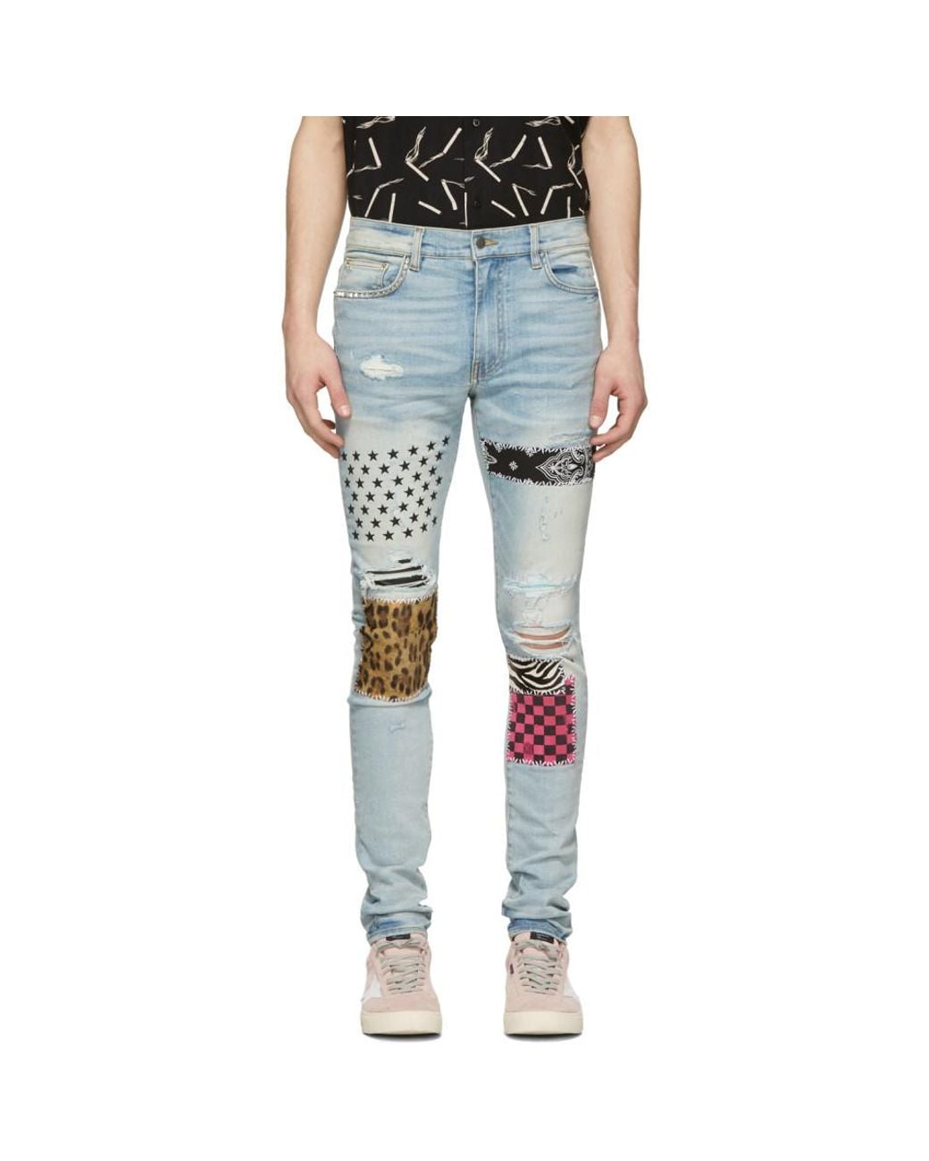 Amiri Lounge Patch-appliqué Skinny Jeans Indigo Amiri