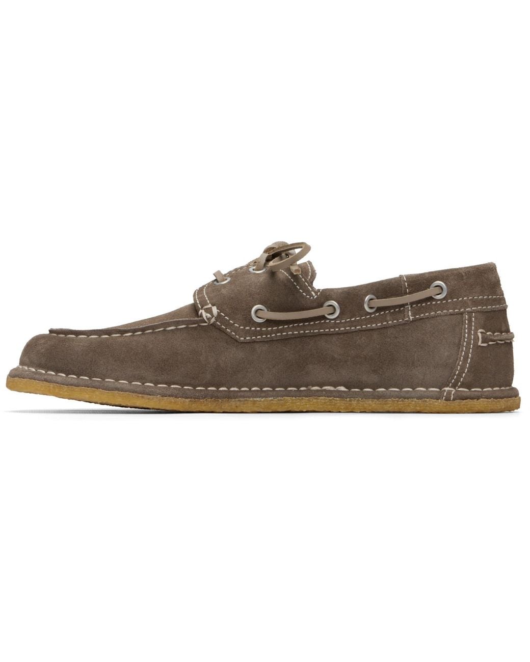 AMI Black Taupe Suede Boat Shoes for men