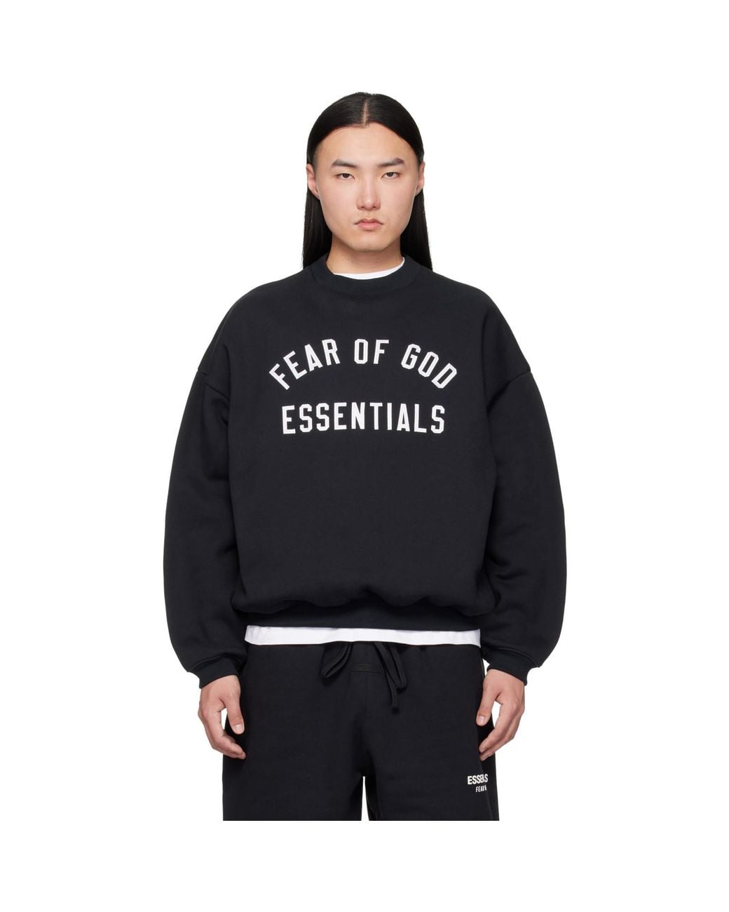 Fear Of God Black Varsity 90S Crewneck Sweatshirt for men