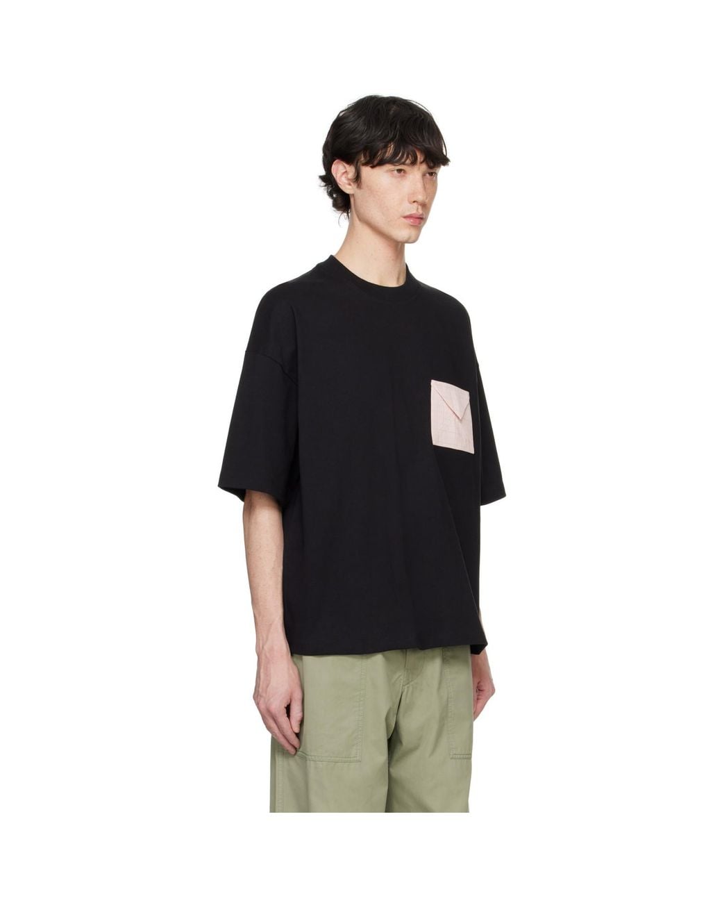 Bottega Veneta Black Pima Cotton Jersey Oversized T-Shirt for men