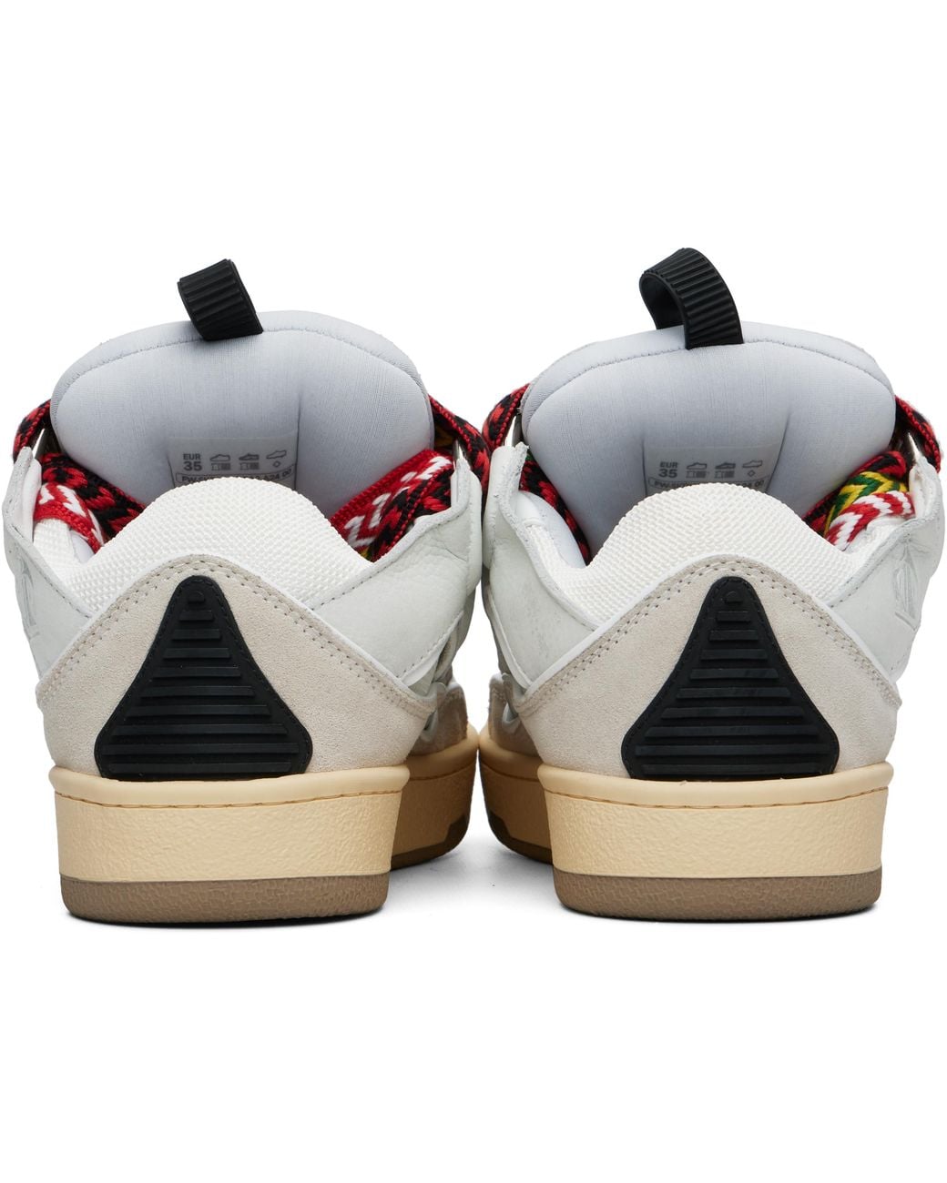 Lanvin Black Off- Leather Curb Sneakers