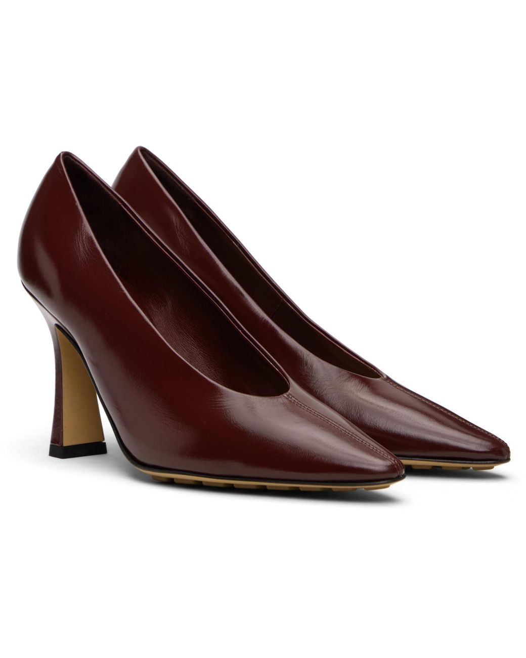 Bottega Veneta Brown Burgundy Sofia Heels