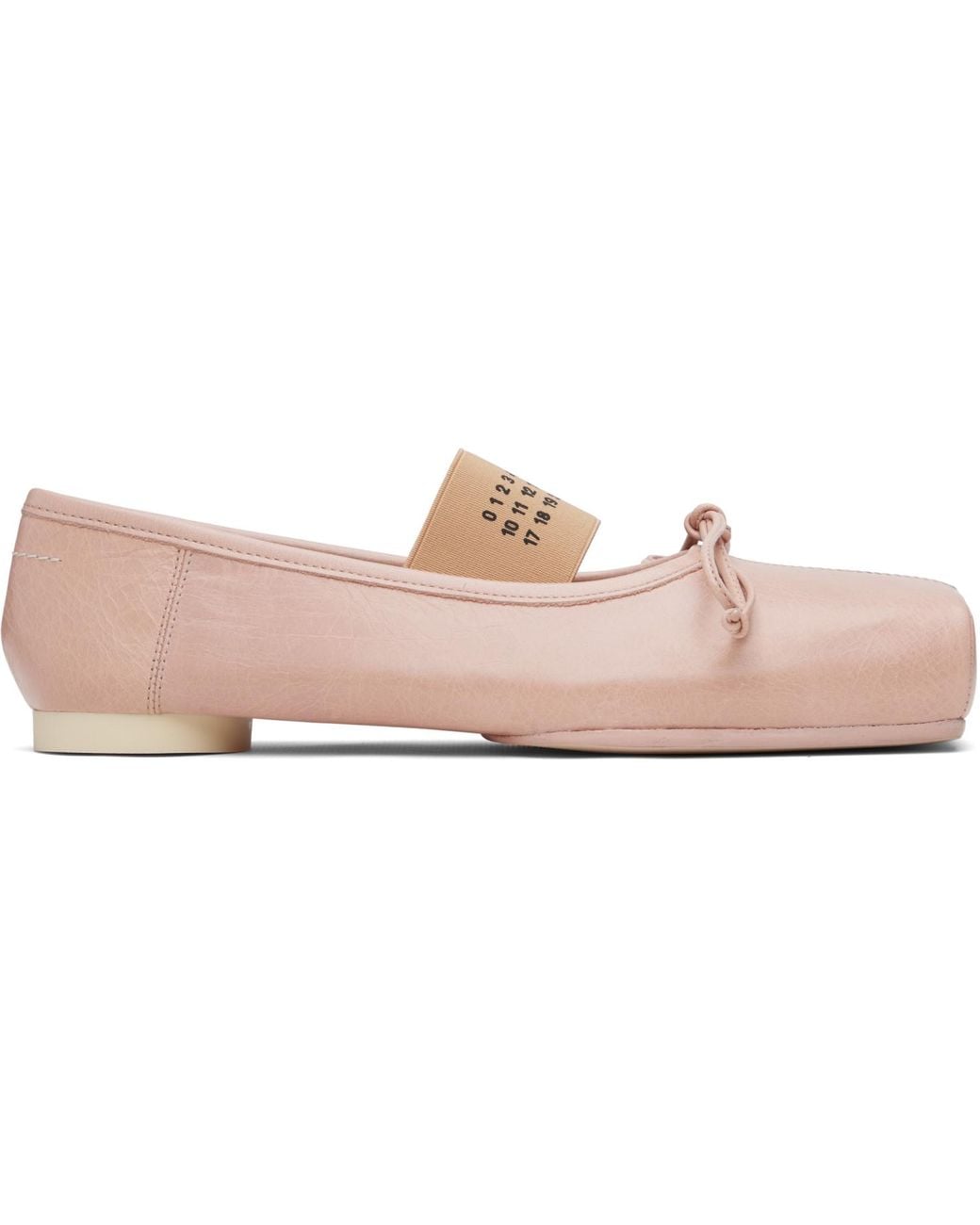 MM6 by Maison Margiela Black Square Toe Ballerina Flats