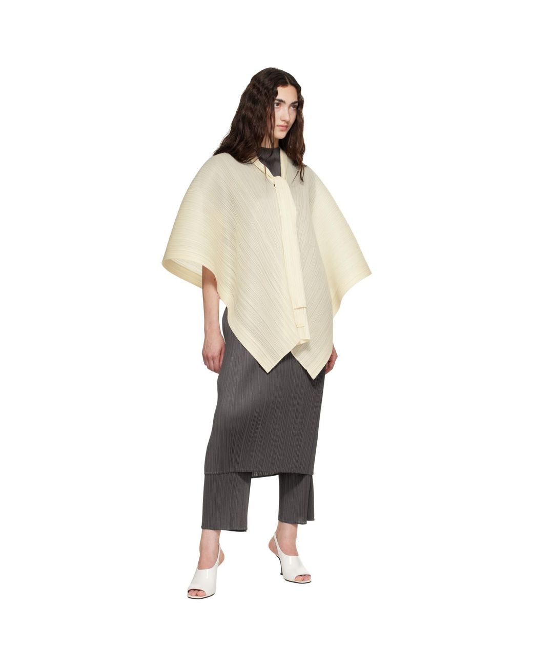 Pleats Please Issey Miyake Natural Lucid Pleats Top