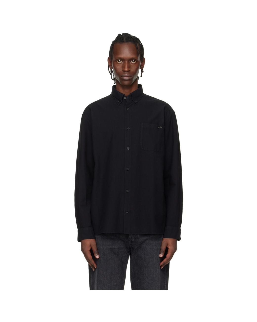 A.P.C. Black Mateo Logo Shirt for men