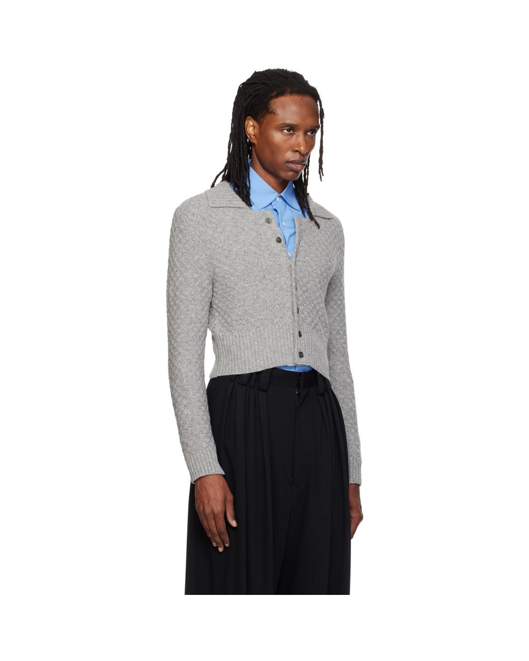 SOSHIOTSUKI Gray Short Knit Cardigan for men