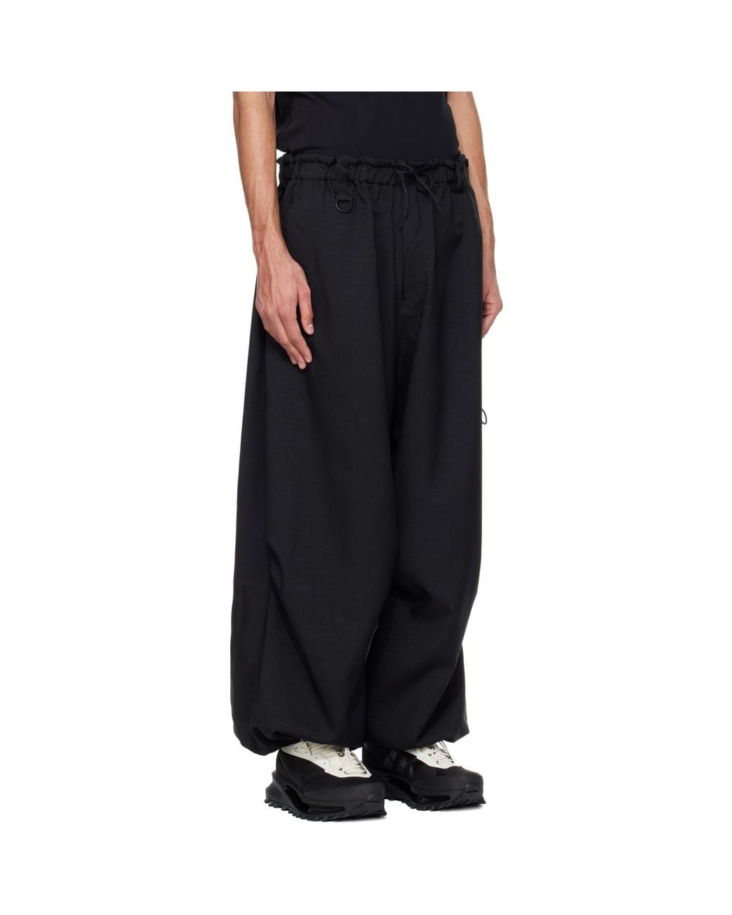 Y-3 Black Sport Uniform Wide Cargo Pants for men