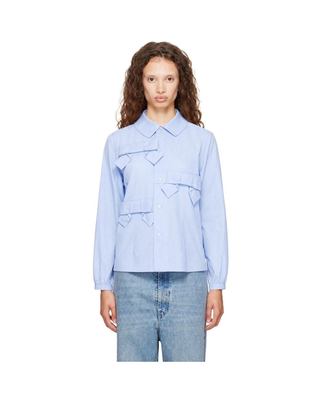 Comme des Garçons Blue Cotton Broad Shirt