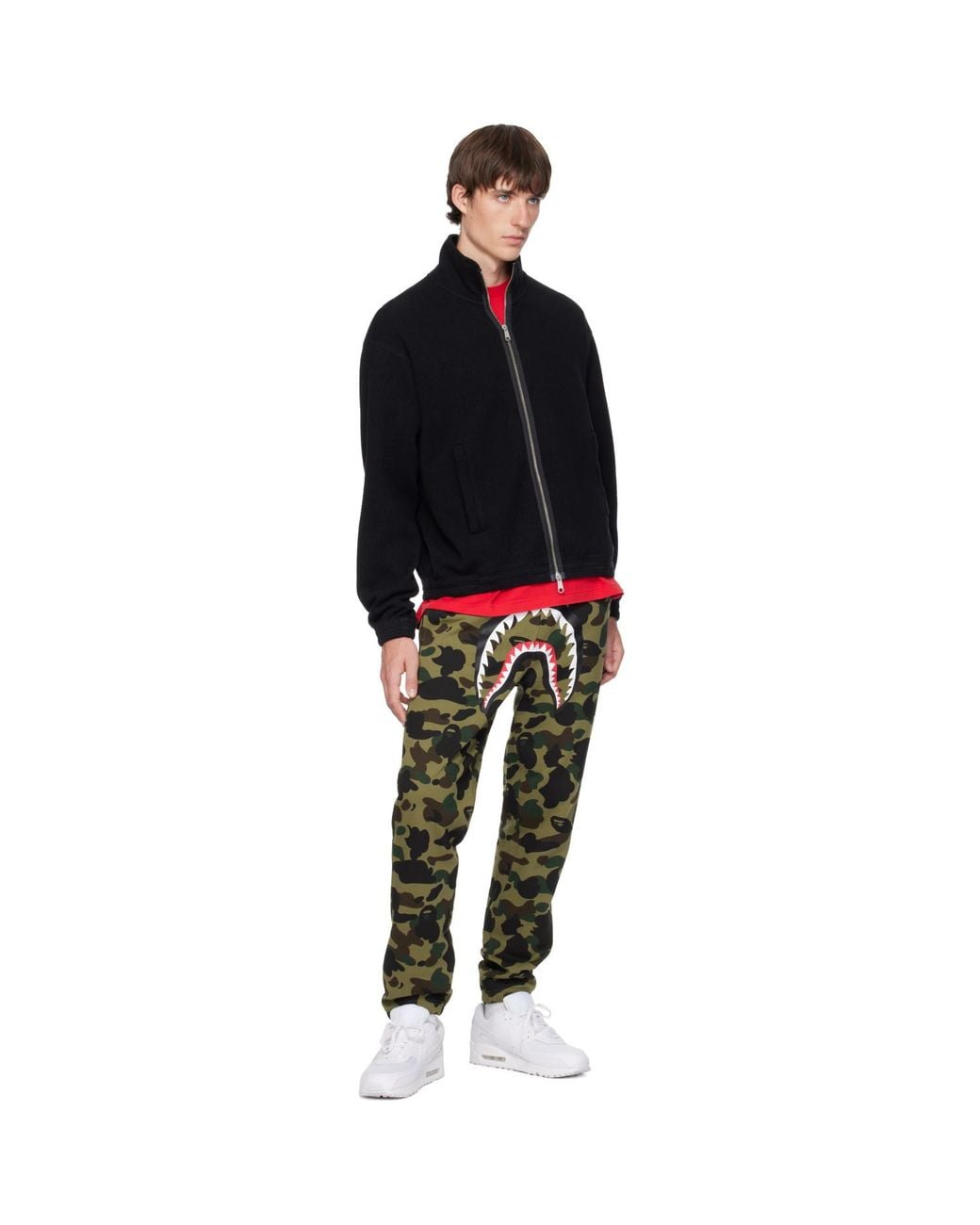 A Bathing Ape Green 1St Camo Shark Sweatpants for men