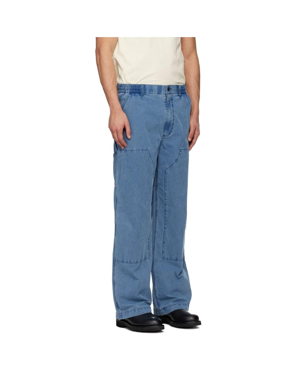 Nanamica Blue Ooal Weather Denim Deck Pants for men