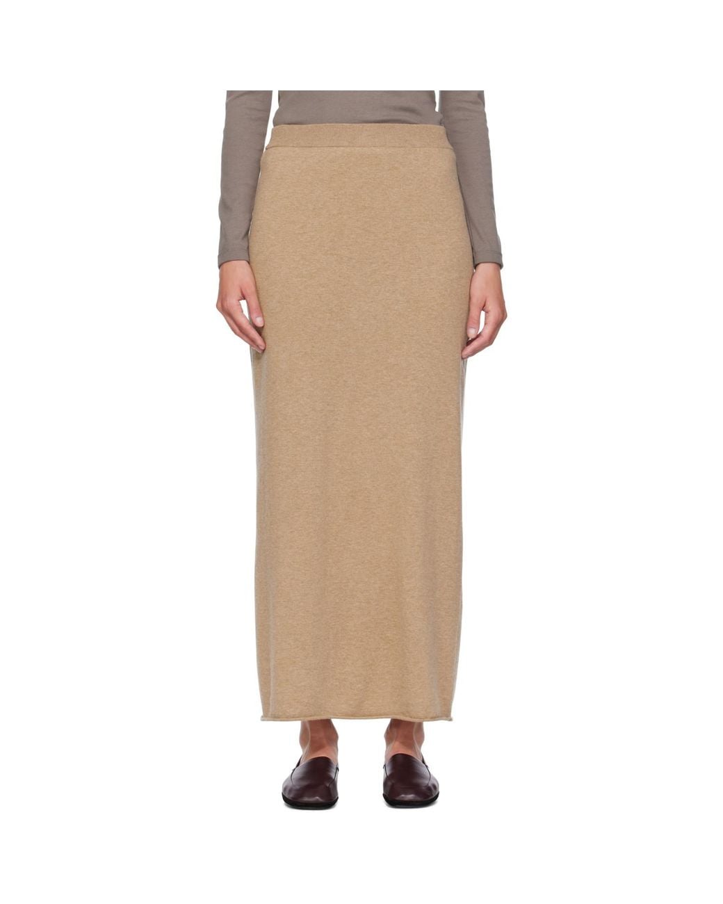 Lisa Yang Natural Charlotta Midi Skirt